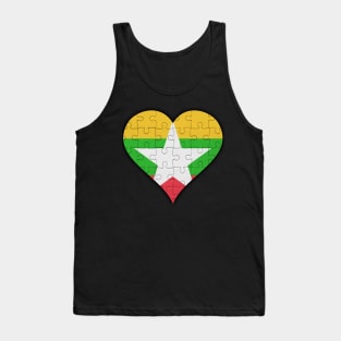 Burmese Jigsaw Puzzle Heart Design - Gift for Burmese With Myanmar Roots Tank Top
